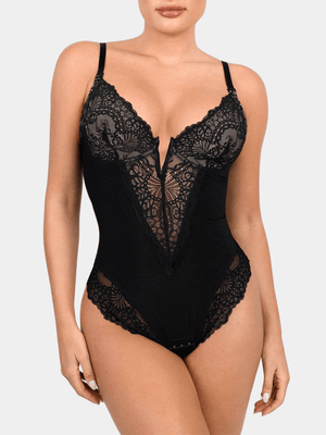 Belle - Body Sculptant en Dentelle à Col en V